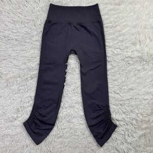 Lululemon Pants Womens 4 Purple Flow & Go Cropped Ruched Leggings Yoga Stretch